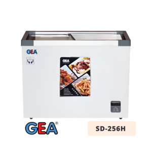 Sliding Flat Glass Freezer GEA SD-256H 301 Liter