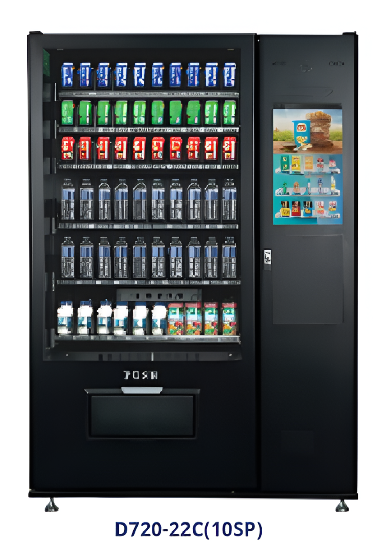 Vending Machine GEA D720-22C(10SP) Spiral System adalah lemari pendingin jual otomatis berkapasitas 360 botol dengan layar sentuh interaktif 22 inci. Dilengkapi pendingin R134a dan daya 550 Watt. Vending Machine GEA D720-22C(10SP) Spiral System menghadirkan solusi ritel modern tanpa staf dengan sistem Android terintegrasi, kaca tempered, dan pintu pengambilan anti maling untuk area publik.