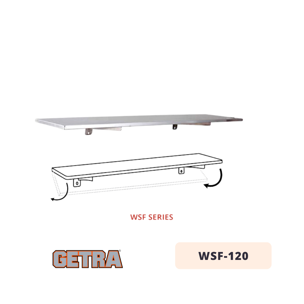 S/S Solid Wall Shelves/Foldable GETRA WSF-120 S/S Solid Wall Shelves/Foldable GETRA WSF-120